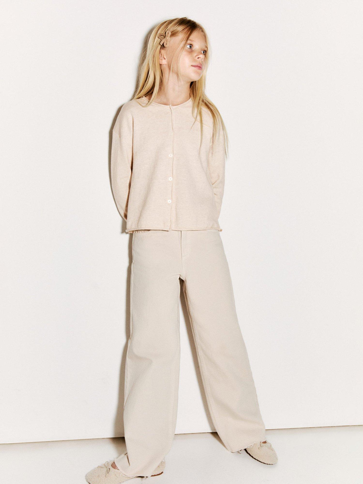 Product image 1 of 7, which shows Mango Kids' Emma Cardigan, Light Beige, 11-12 years