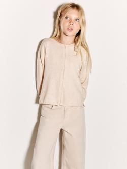 Mango Kids' Emma Cardigan - view 2, Light Beige