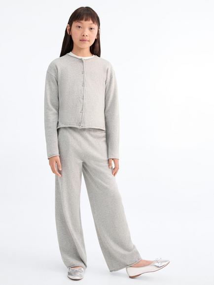 Mango Kids' Emma Cardigan, Pastel Grey