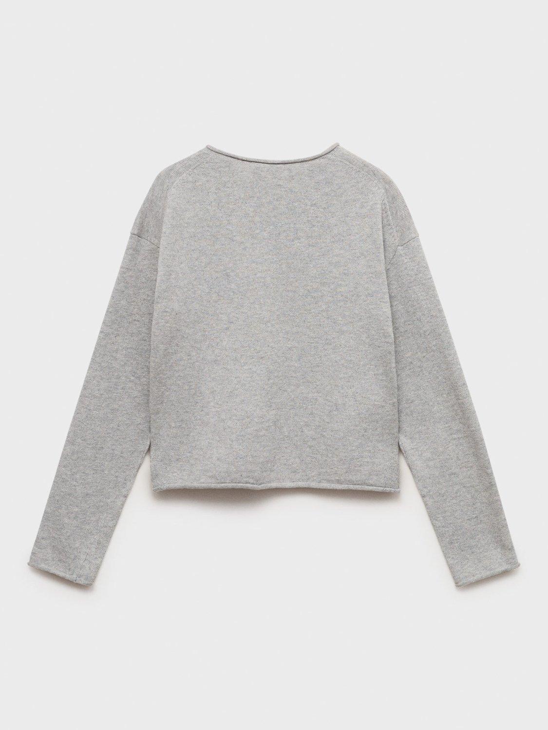 Product image 3 of 6, which shows Mango Kids' Emma Cardigan, Lt Pastel Grey, 5-6 years