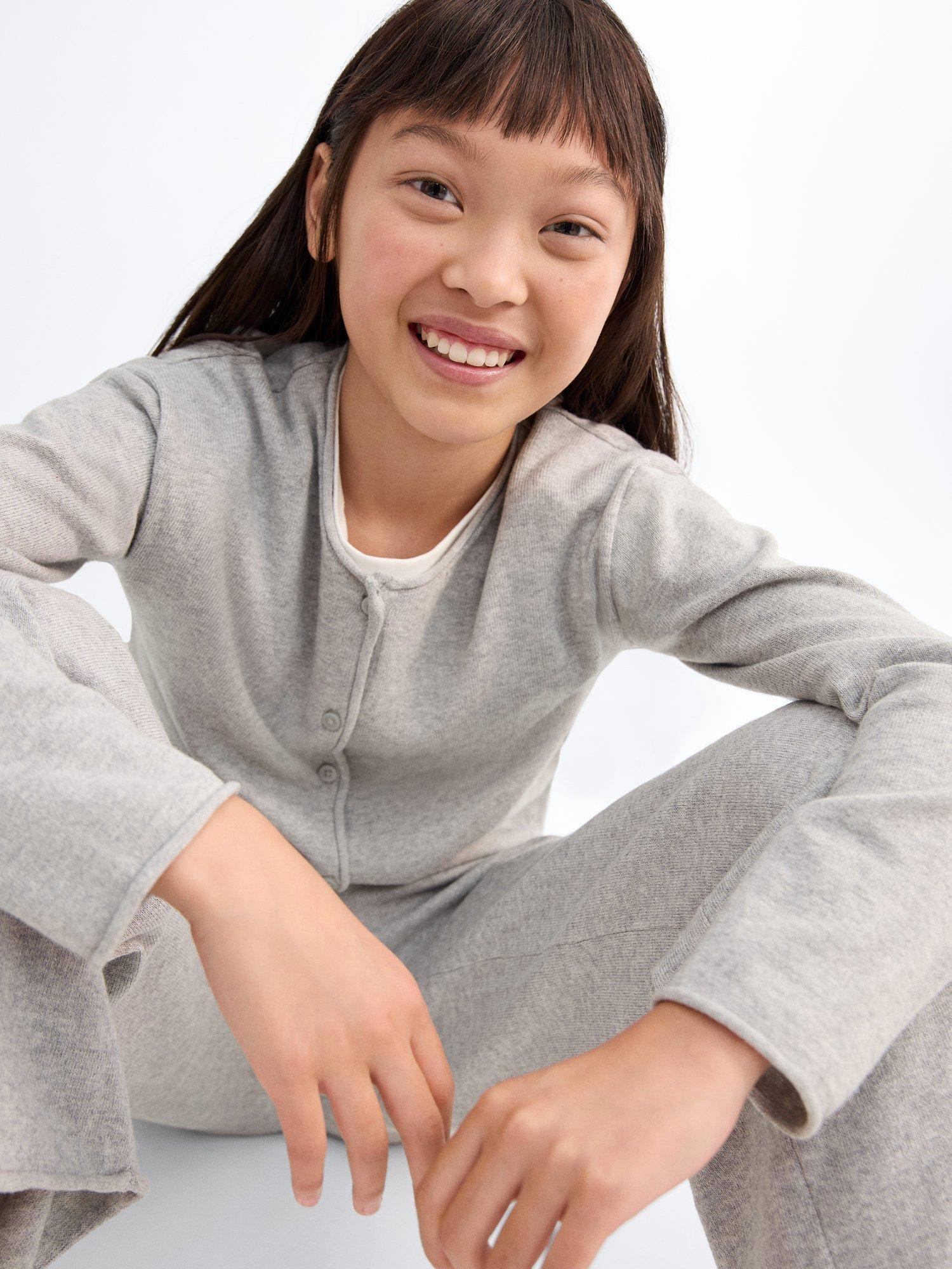 Product image 5 of 6, which shows Mango Kids' Emma Cardigan, Lt Pastel Grey, 5-6 years