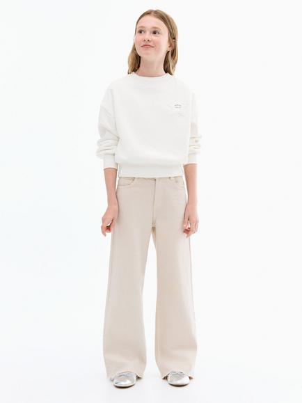 Mango Kids' Patch Sweater, Natural White - view 2, Natural White