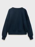 Mango Kids' Holiday Feeling Cotton Blend Sweatshirt, Navy