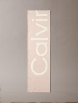 Calvin Klein Bold Logo Cashmere Wool Blend Scarf, Chalk/Chateau, Chalk/Chateau