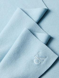 Calvin Klein Fine Rib Knit Logo Scarf, Palest Blue - view 2, Palest Blue