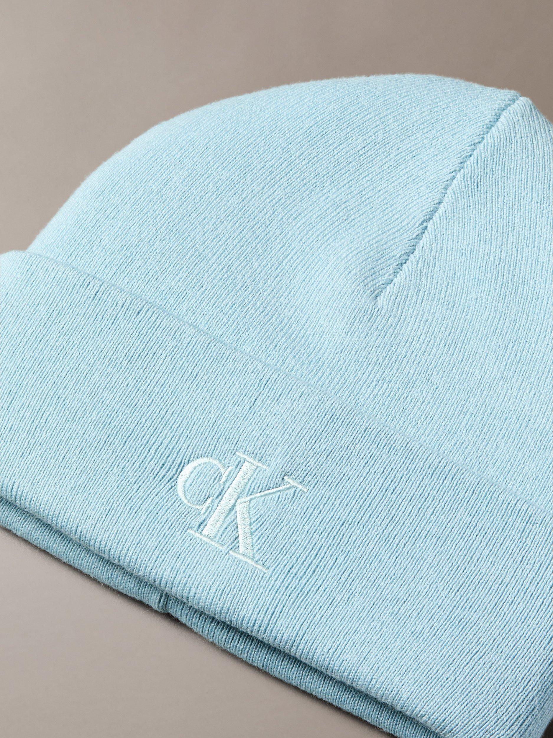 Product image 3 of 3, which shows Calvin Klein Signature Logo Beanie, Palest Blue, One Size