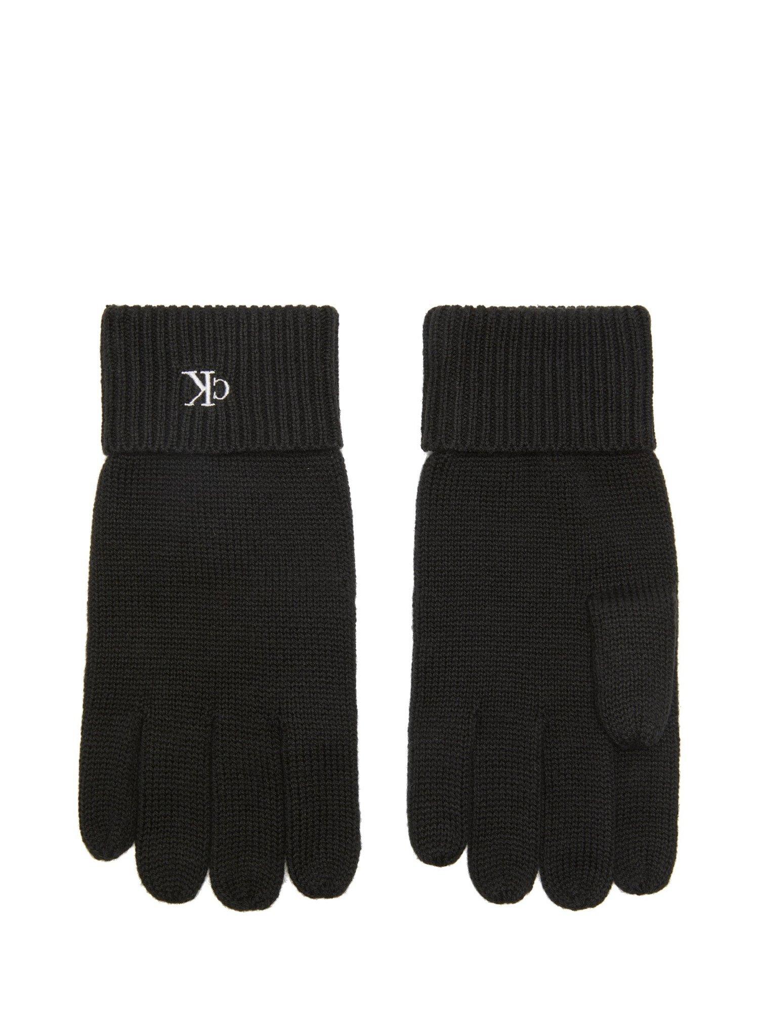 Product image 1 of 2, which shows Calvin Klein Monogram Gloves, Black, One Size