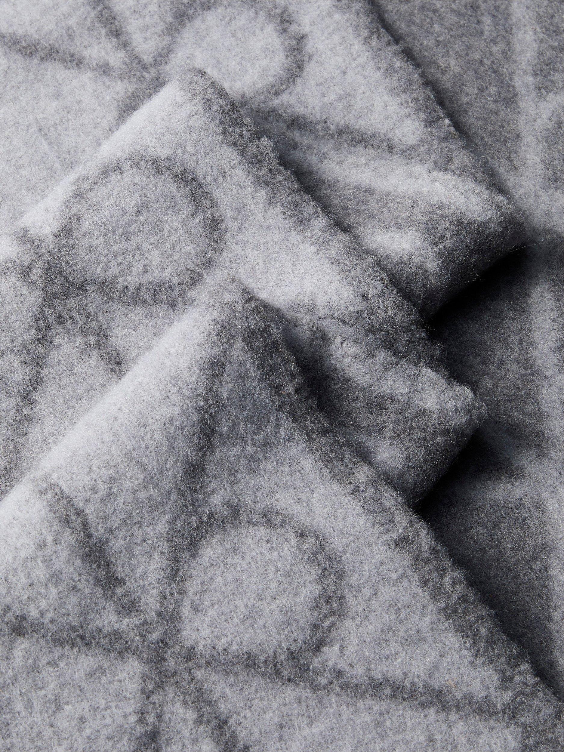 Product image 2 of 3, which shows Calvin Klein Wool Blend Logo Scarf, Charcoal Aop, One Size