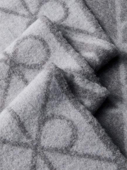 Calvin Klein Wool Blend Logo Scarf, Charcoal Aop - view 2, Charcoal Aop