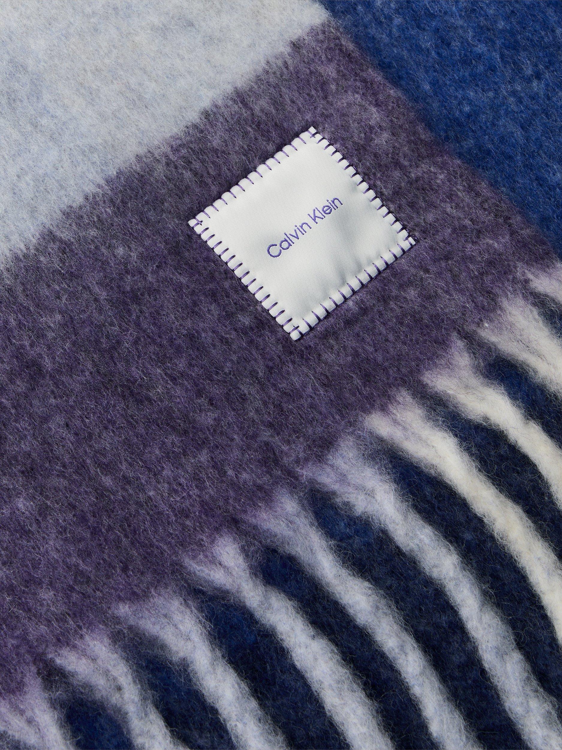 Product image 3 of 3, which shows Calvin Klein Wool Blend Check Scarf, Purple Opulence, One Size