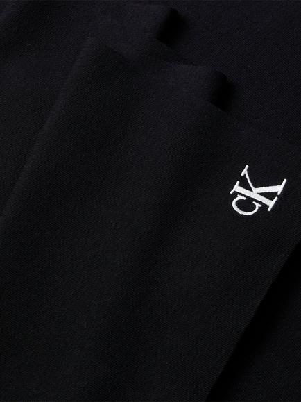 Calvin Klein Fine Rib Knit Logo Scarf, Black - view 2, Black