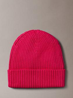 Calvin Klein Rib Knit Beanie Hat, Petunia Pink - view 2, Petunia Pink