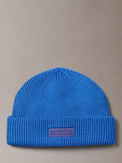 Calvin Klein Rib Knit Beanie Hat, Royalty Blue