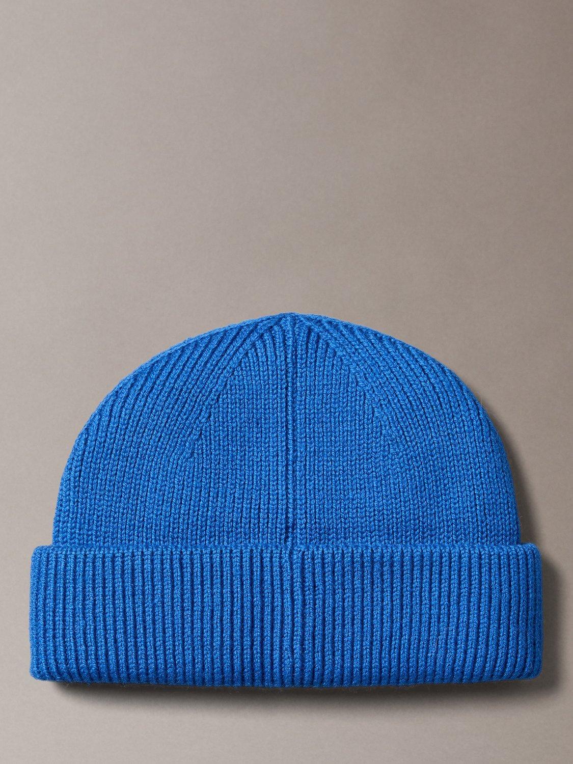 Product image 2 of 3, which shows Calvin Klein Rib Knit Beanie Hat, Royalty Blue, One Size