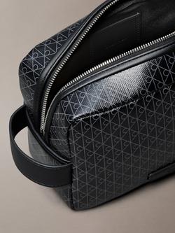 Calvin Klein Monogram Logo Zip Wash Bag, Black - view 2, Black