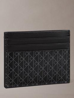 Calvin Klein Monogram Logo Card Holder, Black - view 2, Black