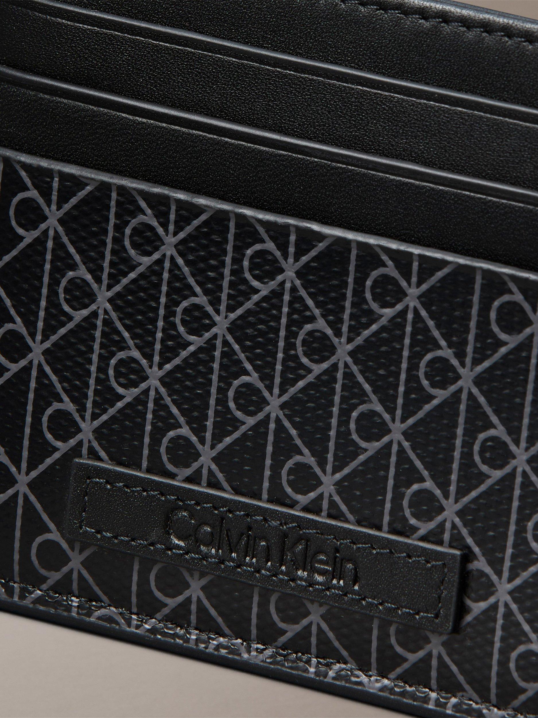 Product image 3 of 4, which shows Calvin Klein Monogram Logo Card Holder, Black, One Size