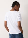 Jigsaw Crochet Flower T-Shirt, White/Multi