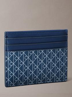 Calvin Klein Monogram Logo Card Holder, Denim Blue - view 2, Denim Blue