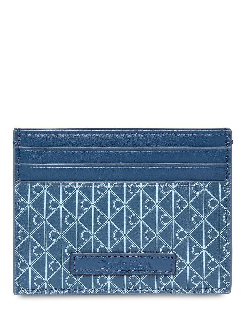 Product image 4 of 4, which shows Calvin Klein Monogram Logo Card Holder, Denim Blue, One Size