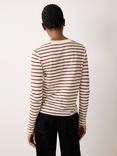 Jigsaw Stripe Slub Jersey Top, Red/Multi