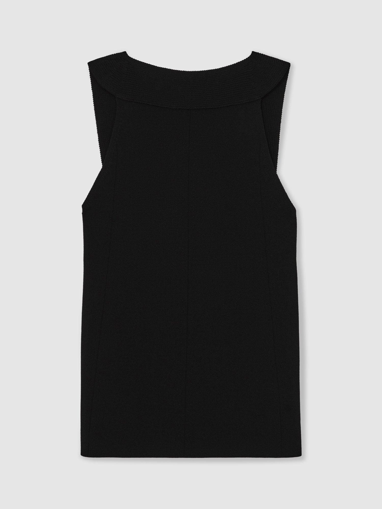 Product image 3 of 4, which shows Reiss Maisie Low Back Vest Top, Black, XS