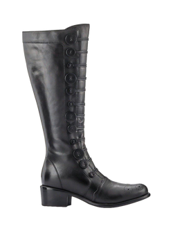 Jones Bootmaker Andreea Leather Knee High Boots, Black