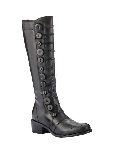 Jones Bootmaker Andreea Leather Knee High Boots - view 2, Black
