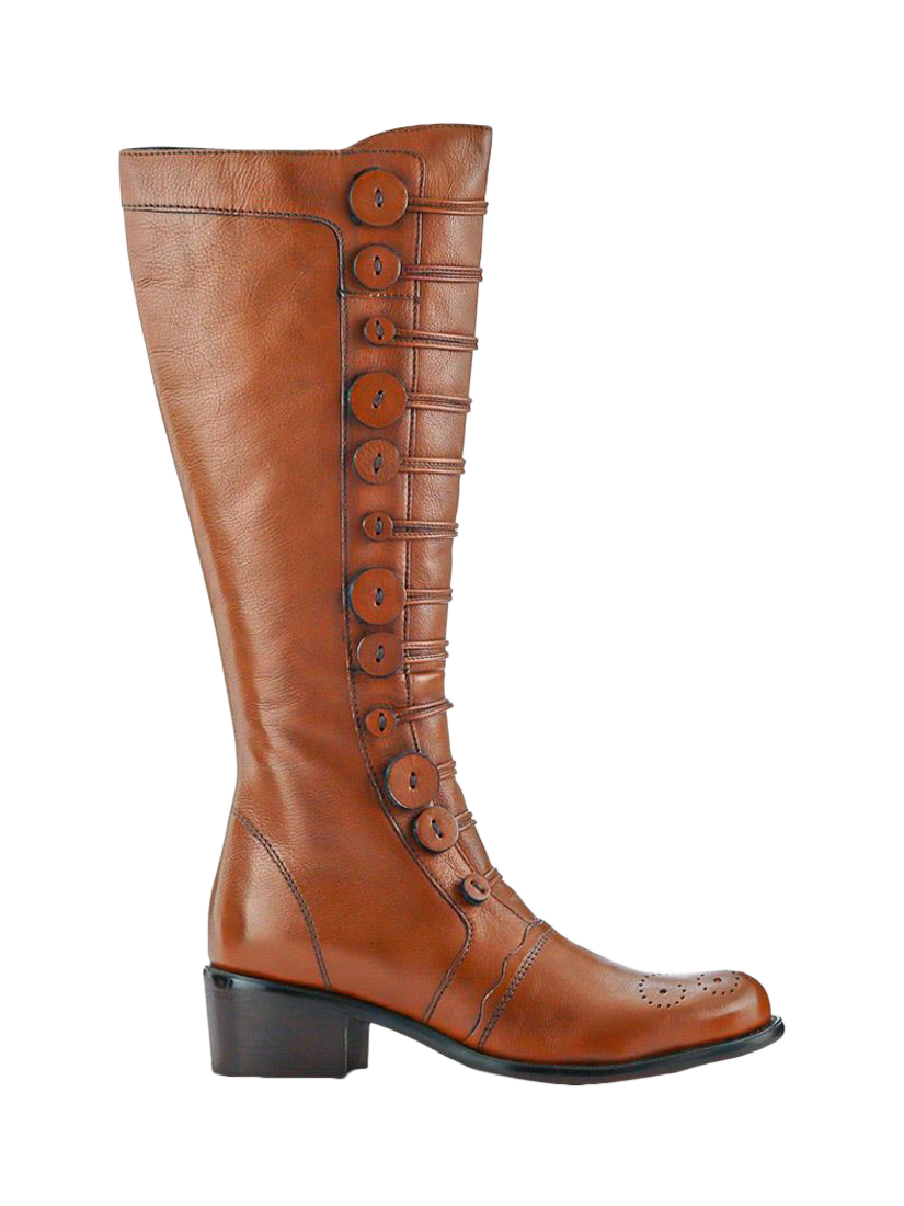 Product image 1 of 5, which shows Jones Bootmaker Andreea Leather Knee High Boots, Dark Tan, 3