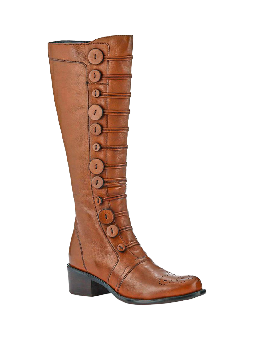 Product image 2 of 5, which shows Jones Bootmaker Andreea Leather Knee High Boots, Dark Tan, 3