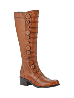 Jones Bootmaker Andreea Leather Knee High Boots - view 2, Dark Tan