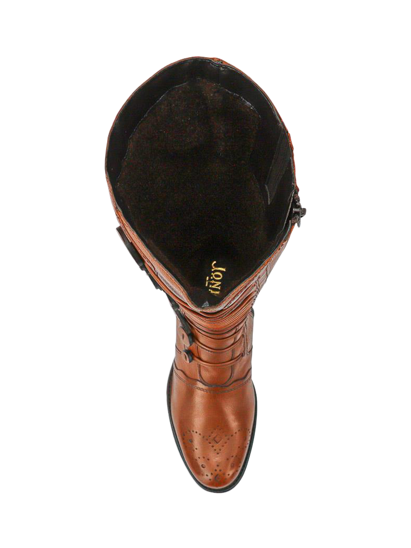 Product image 4 of 5, which shows Jones Bootmaker Andreea Leather Knee High Boots, Dark Tan, 3