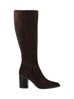 Jones Bootmaker Cagliaril Suede Wide Calf Knee-High Boots, Chocolate, Chocolate