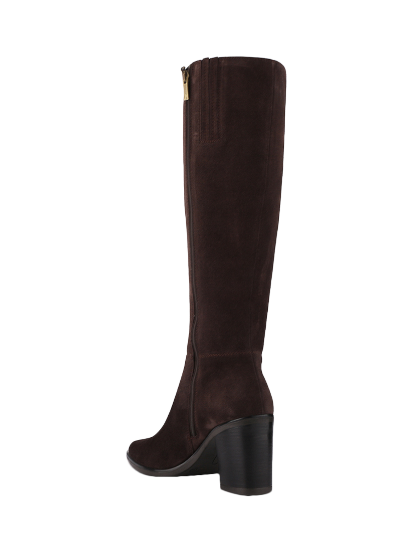 Product image 4 of 6, which shows Jones Bootmaker Cagliaril Suede Wide Calf Knee-High Boots, Chocolate, 3