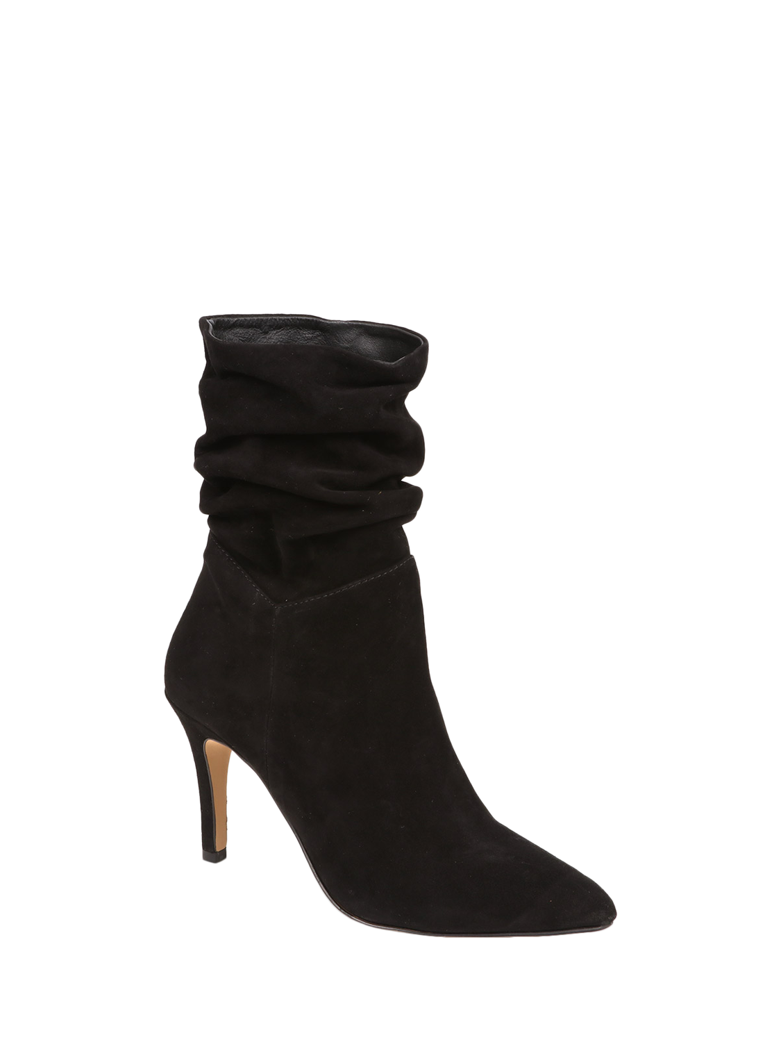 Product image 2 of 5, which shows Jones Bootmaker Luisa Leather Ruched Ankle Boots, Black, 3