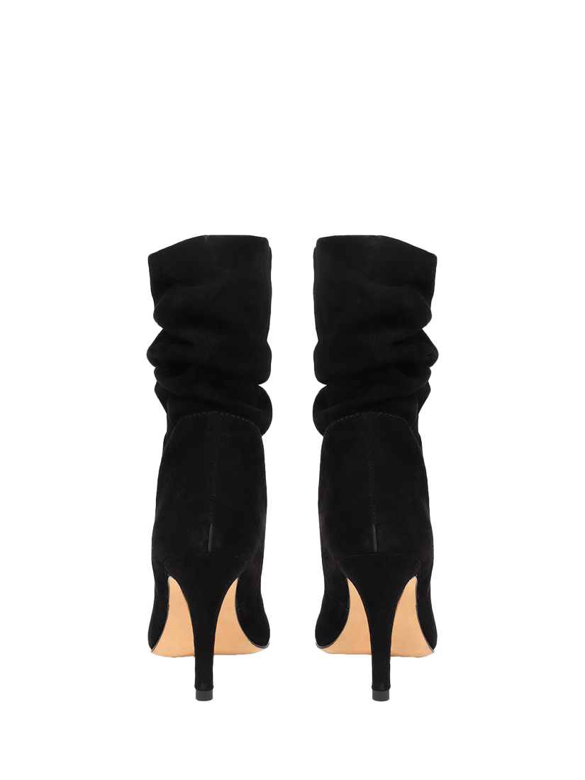 Product image 3 of 5, which shows Jones Bootmaker Luisa Leather Ruched Ankle Boots, Black, 3