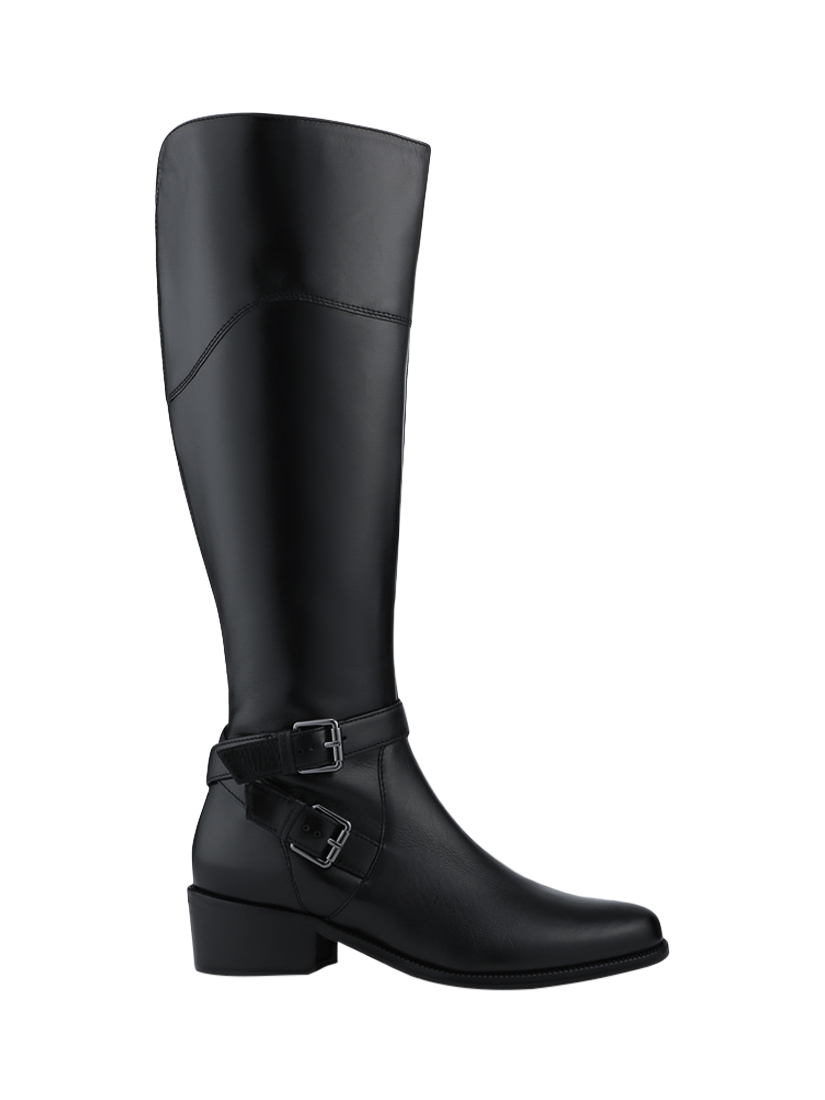 Product image 1 of 5, which shows Jones Bootmaker Phoebe Leather Wide Calf Fit Knee High Boots, Black, 8