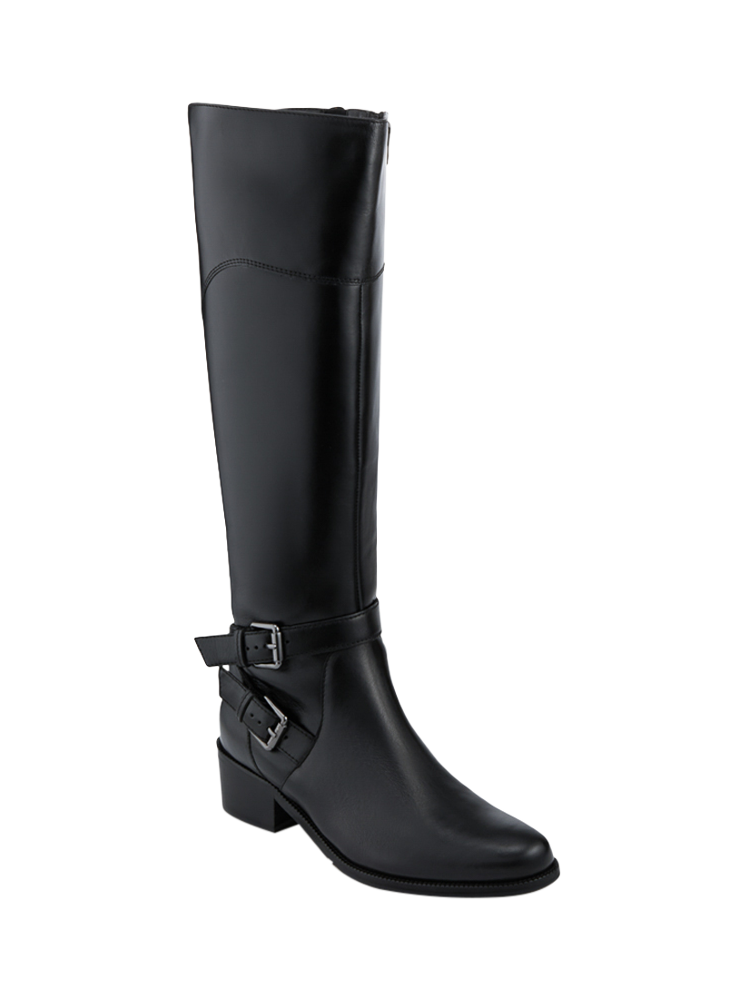 Product image 2 of 5, which shows Jones Bootmaker Phoebe Leather Wide Calf Fit Knee High Boots, Black, 8