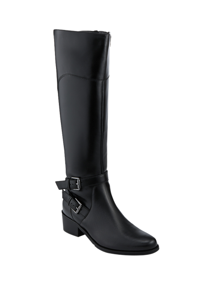 Jones Bootmaker Phoebe Leather Wide Calf Fit Knee High Boots, Black - view 2, Black