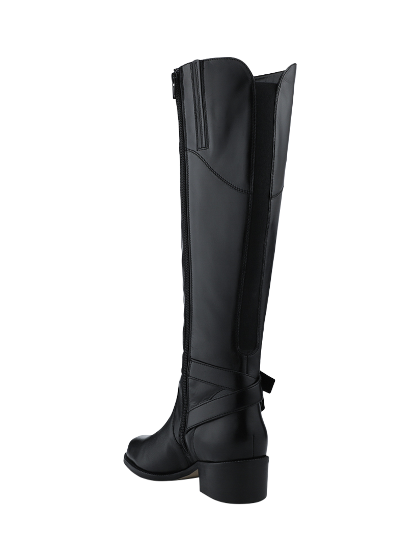 Product image 3 of 5, which shows Jones Bootmaker Phoebe Leather Wide Calf Fit Knee High Boots, Black, 8