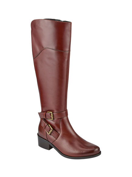Jones Bootmaker Phoebe Leather Wide Calf Fit Knee High Boots, Black - view 2, Tan