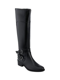 Jones Bootmaker Phoebe Leather Medium Calf Fit Knee High Boots - view 2, Black