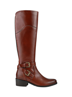 Jones Bootmaker Phoebe Leather Slim Calf Fit Knee High Boots, Tan