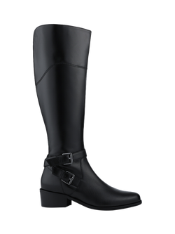 Jones Bootmaker Phoebe Leather Slim Calf Fit Knee High Boots, Black