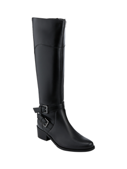 Jones Bootmaker Phoebe Leather Slim Calf Fit Knee High Boots - view 2, Black