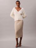 Calvin Klein Rib Knit Midi Skirt, Island Fossil
