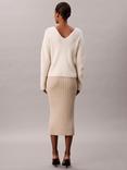 Calvin Klein Rib Knit Midi Skirt, Island Fossil