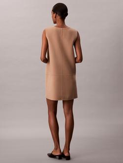 Calvin Klein Double Face Wool Rich Shift Dress, Amphora - view 2, Amphora