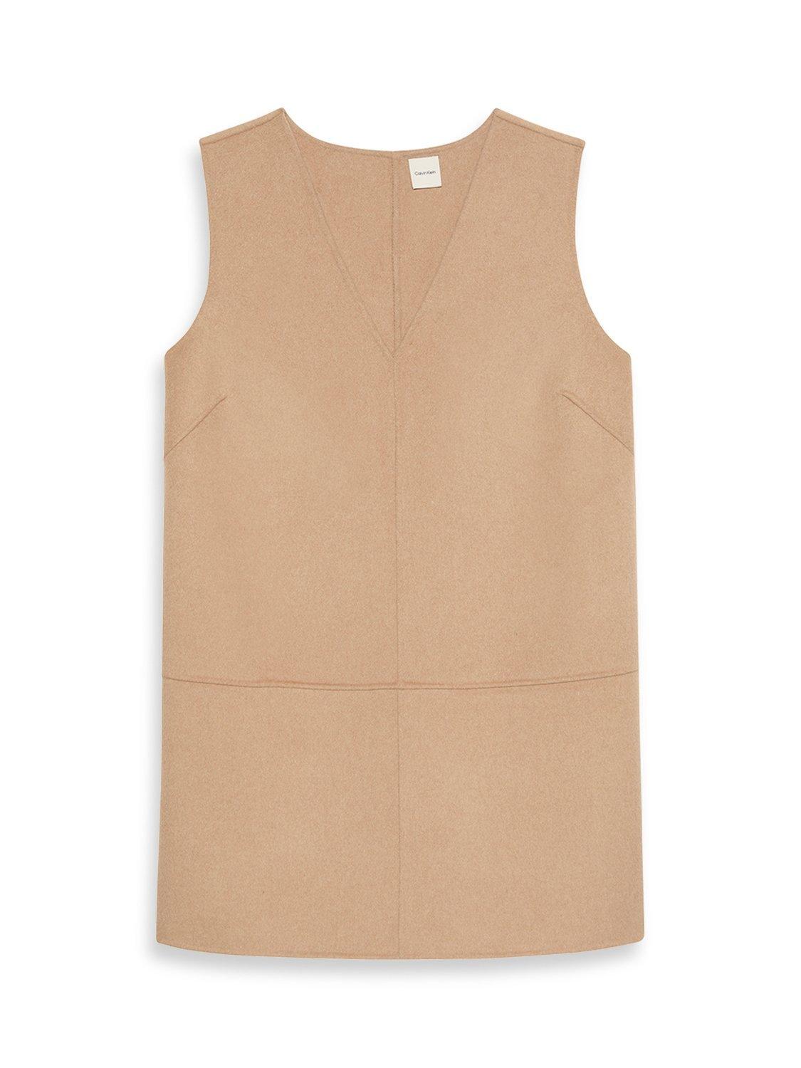 Product image 6 of 6, which shows Calvin Klein Double Face Wool Rich Shift Dress, Amphora, 4