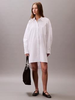 Calvin Klein Oversized Cotton Shirt, Brilliant White, Brilliant White